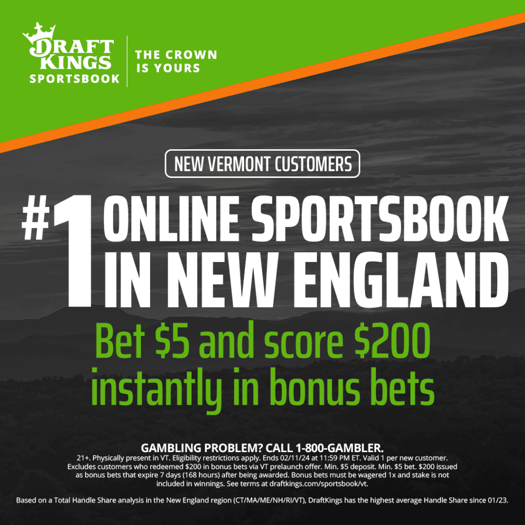 Vermont: DraftKings is now offering a new promo code -- Promo: new users can get $200 in bonus bets after betting just $5 AND double...